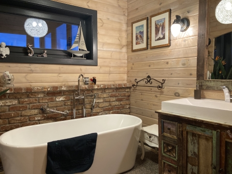 Blockhaus im Harz mit Wellness-Sauna und Bad